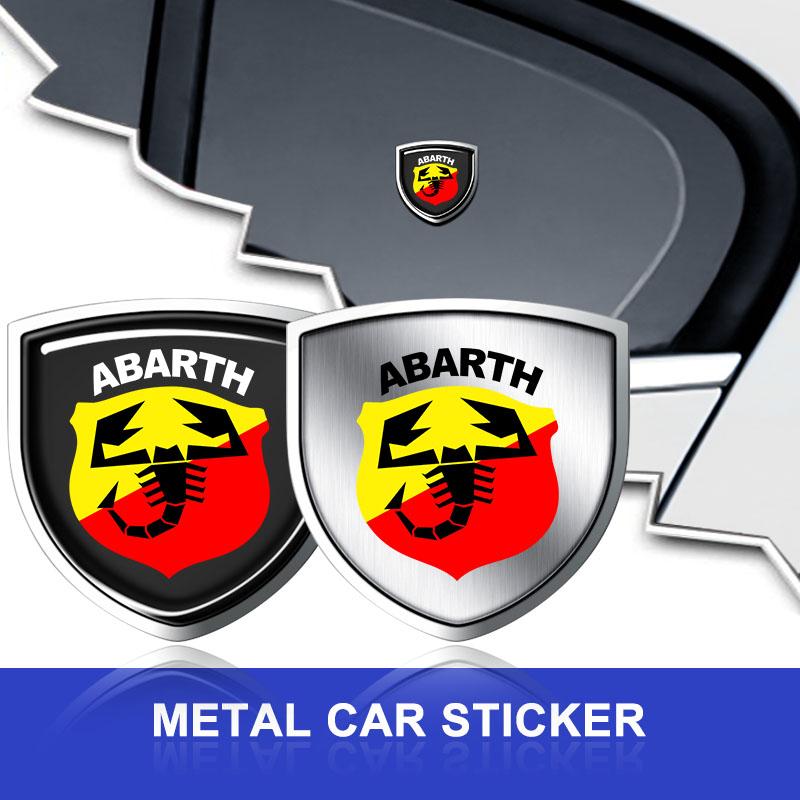 1Pc Car Metal Sticker Custom Shield Car Rear Trunk Shield Emblem Badge Sticker for Abarth Abbas 695 595 500 Competizione 124 Spider PUNTO
