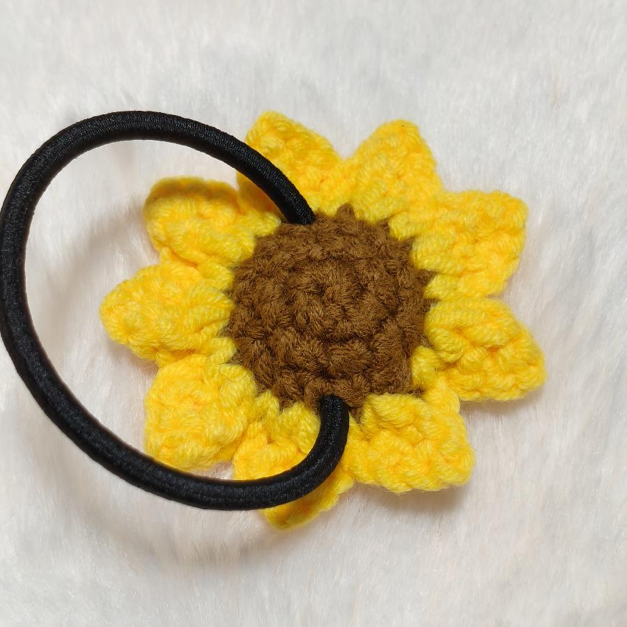 Sunflower Hair Rope, Ladies' Mori Style Sweet Hair Tie, Sunflower Creative Crochet Hair Additions, Rubber Band, Bridesmaid Bracelet, Gift