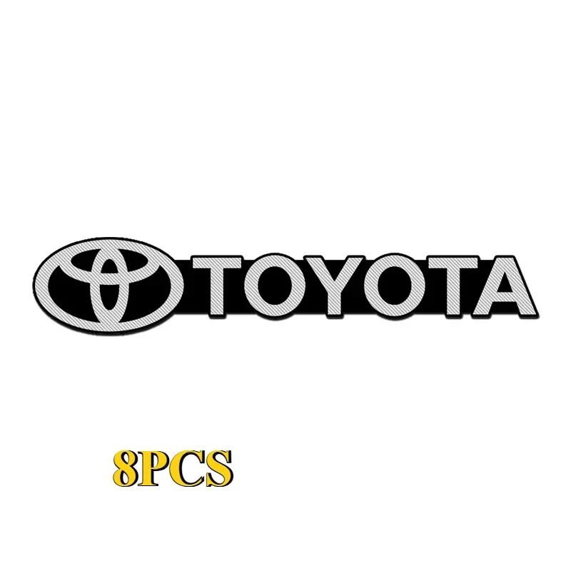4P/8PCS  Car Audio Decorate 3D Aluminum Badge Emblem Sticker For Toyota Camry Chr Corolla Rav4 Yaris Prius Accessories Styling