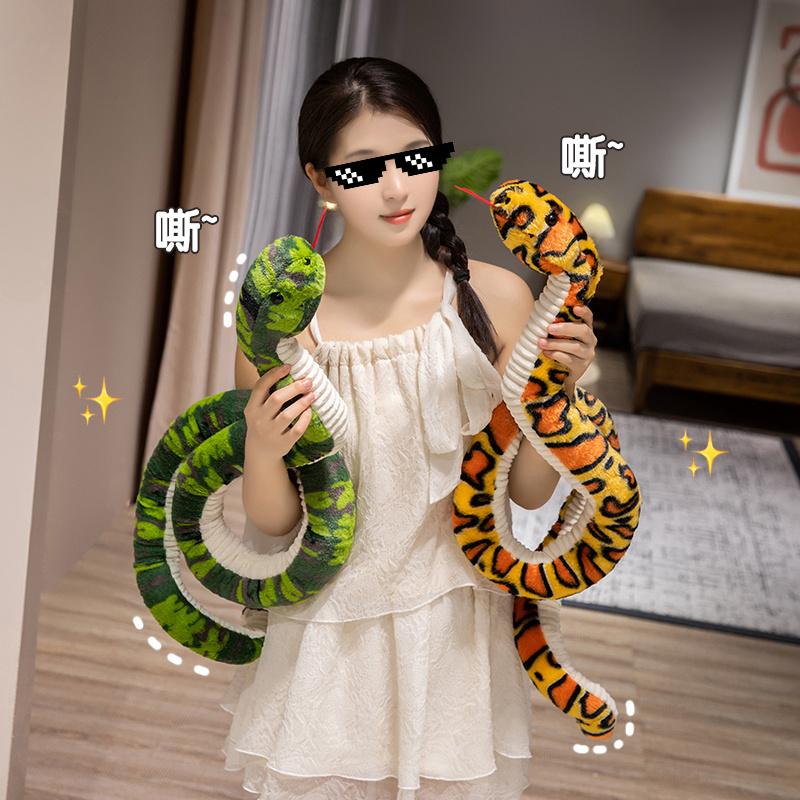 Non-Toxic 120/180Cm Kawaii Cartoon Strip Simulation Snake Plush Doll Colorful Boa Snake Plush Toy Home Decoration Gift For Children And Children