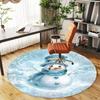 1PC snowman winter Office Round Area Rug, Under Office Chairs Bedroom Living Room Home Decor,Carpet for Office, -1110223