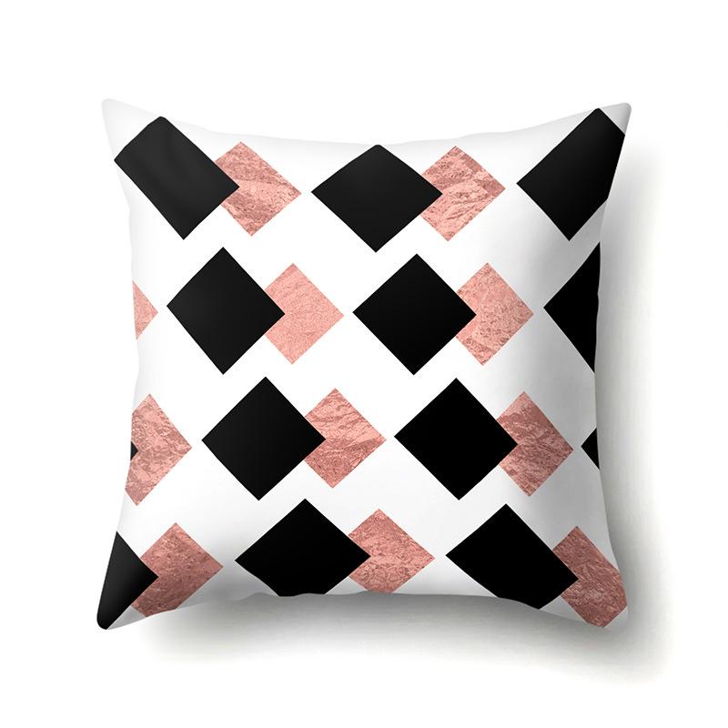 Polyester Pillow Case Automobile Decoration Home Printed Pillow Case Automobile Sofa Simple Waist Cushion Cover