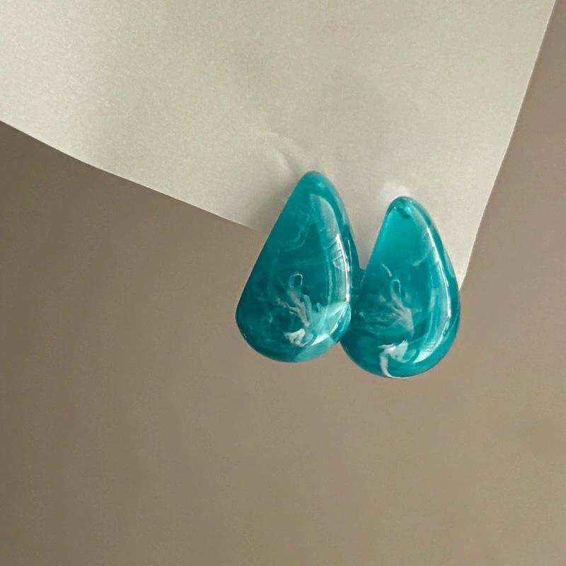 Silver Needle Dongdaemun Fresh Colorful Earrings - Simple, Versatile, Luxury Studs with a High-End Sense