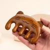 Green Sandalwood Cat Head Meridian Massage Comb - Five-Finger Round Design