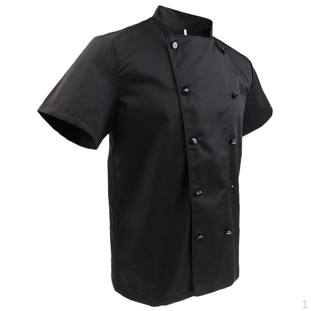 

Chef Apparel Unisex Short Sleeve Jacket Executive Coat 3XL чорний