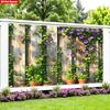 2D Rustic Board Potted Flower Background for Country Spring Birthday Party Decoration