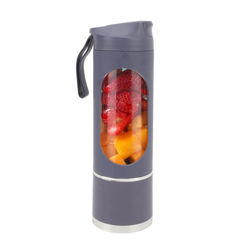 Tragbarer Mixer Wiederaufladbar 450ml Mixerbecher Tragbarer Entsafterbecher für Zuhause Grau Lila