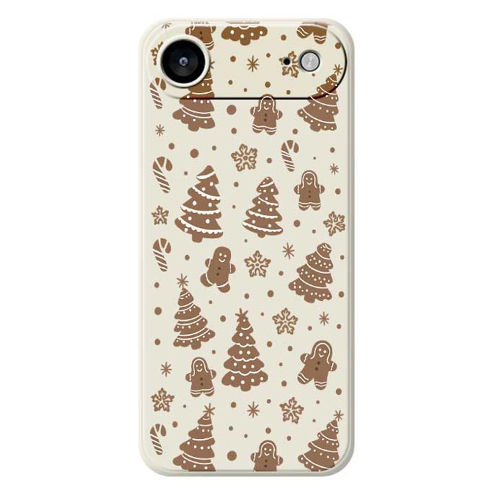 

For iPhone 17 Air Case Christmas Gingerbread Pattern Printing Straight Edge TPU Phone Back Cover Beige