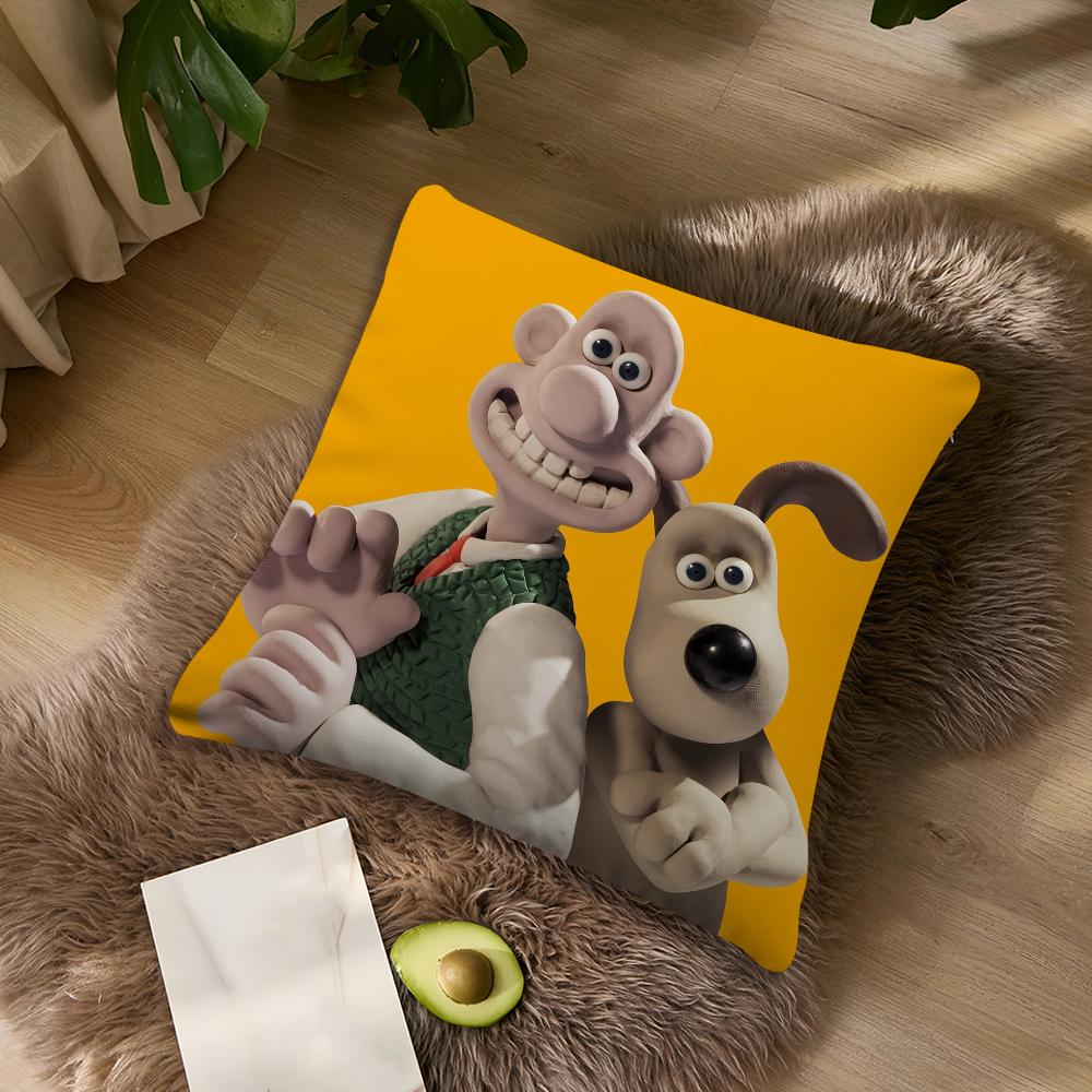 Cartoon W-Wallace-ES and G-Gromit-ES cover Living Room Headboard Office Cushion Bedroom Cushion Sofa Nap Time Pillow Case