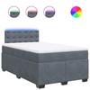 VidaXL Sommier à lattes de lit et matelas gris foncé 120x190cm velours, lit, lit à plate-forme, lit à panneaux, meuble de 3288571
