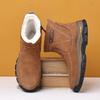 Winter Men's Cotton Shoes Leather Cowhide Snow Boots Velvet Warm Wool Men's Outdoor Men's Boots Light Boots Soft