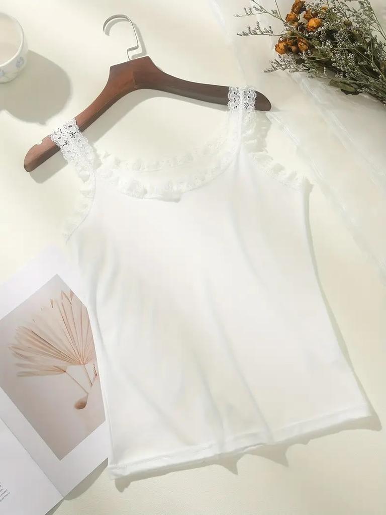 Large Size Versatile Sweet Lace Women's Short Slim-fitting Bottoming Shirt Muse Suspenders Thin Inner Small Vest Women