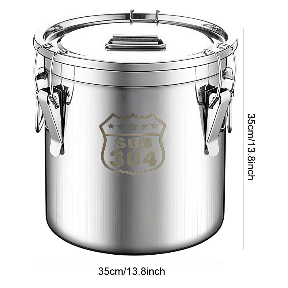 6/12/21L luftdichter Edelstahlbehälter mit Dichtdeckel Getreide Reis Öl Milch Aufbewahrungseimer Haushaltsküche Lebensmittelaufbewahrungsbehälter