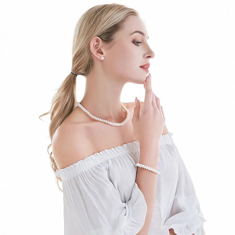 Orecchini HENGSHENG in Perle d'Acqua Dolce Bianche 100% Autentiche Gioielli alla Moda Orecchini a Bottone in Argento Per Donna Super Offerta Con Scatola Regalo