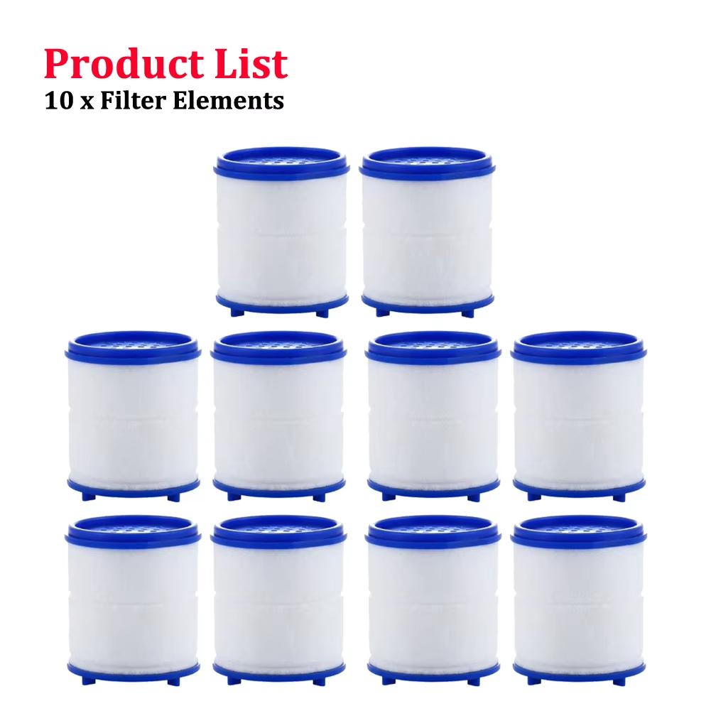 10pcs Faucet Water Filter Element Remove Chlorine Heavy Metals Filtered Showers Head Bath Filtration Purifier Soften Hard Water