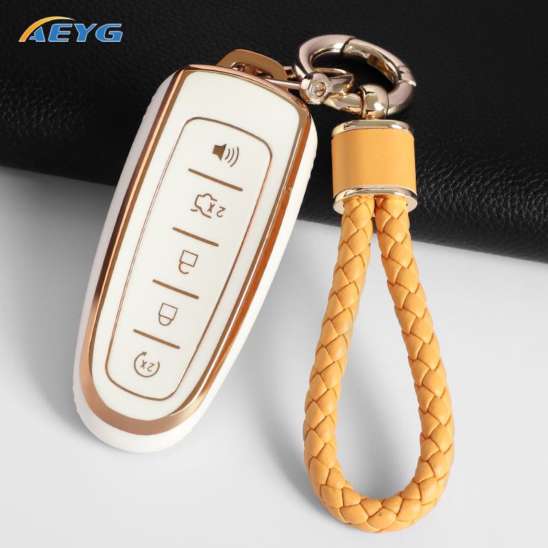 Car Key Case Cover Shell Fob For Ford Escape Focus C Max Kuga Edge Explorer Taurus Keyring Remote Control 5 Button Protection