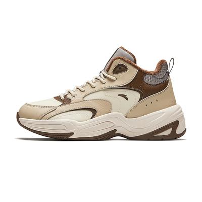 Cross Plush Comfortable Non-Slip Warm Mid-Top Casual Shoes Women Casual Shoes Beige Brown 122448957-2