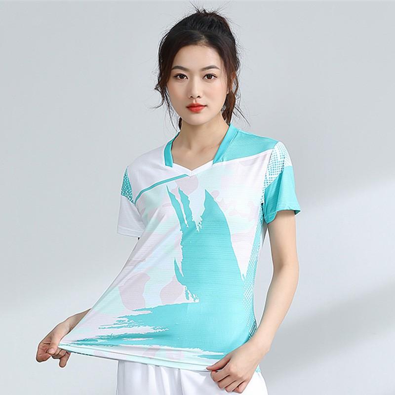 Unisex Badminton Shirt Short Sleeve Quick Dry Breathable Sport T-Shirt Men Women Kids Athletic Wear