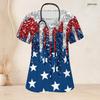 Women Plus Size Keyhole Neck Short Sleeve Printed Scrub Top With Front Pockets Black Gradient