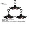 Versatile Keychain 1/2/3Pcs Pendant, Black Alloy Spring Buckle Key Chain, Double-Layer Plush Bat Denim Bag Charm Wings Holder, Goth Style Red
