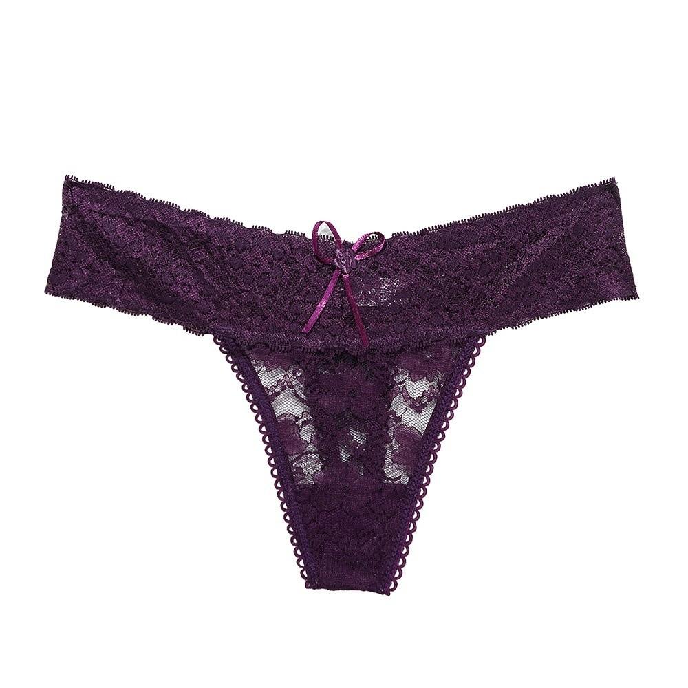 Sheer Women Lace Flower Briefs Mid Waist Floral Underpants Fashion Lace Thong Panties Underwear