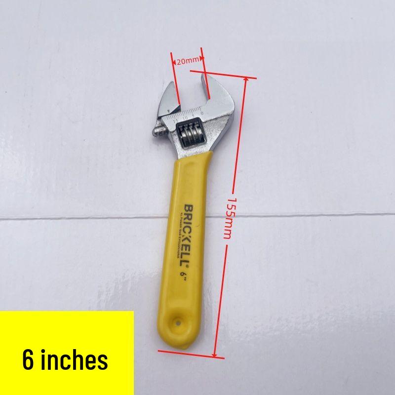

Industrial Grade Yellow Dipped Large Opening Adjustable Wrench - Multifunctional Repair Tool