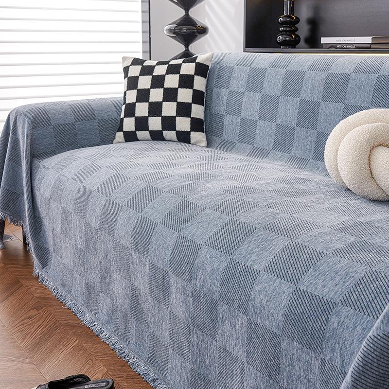 

Simple Sofa Slipcover Chenille Fabric Universal Fit Anti-Scratch Non-Slip Sofa Cover Four Seasons Use Stain Resistant 180*130cm