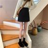 2026 Autumn/Winter Women's High-Waisted Black A-Line Hip-Hugging Korean Style Short Skirt