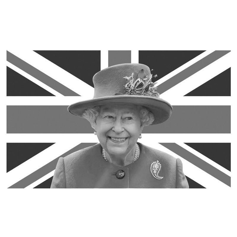 

Elizabeth Ii Queen Mourning Flag Polyester Fabric For Tribute And Memorial Display Smile
