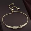 ZAKOL Fashion Bow Zirconia Crystal  Adjustable Bracelet & Bangle for Women Brilliant CZ Party Zircon