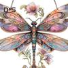 Dragonfly Sun Catcher acrilic agățat ornament colorat Dragonfly fereastră Suncatcher cu lanțuri metalice pentru decor de grădină de casă verandă
