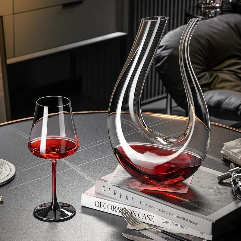 CRISTALGLASS Large Capacity Crystal Glass Red Wine Glass Set, 425ml, Pair of Large-Bellied Stemmed Wine Glasses for Home Use