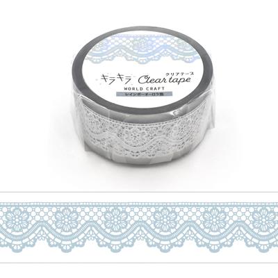World Craft Taśma Maskująca Brokatowa Przezroczysta Taśma Tęczowa Aurora Folia Szerokość 20mm Koronka KCT20-015