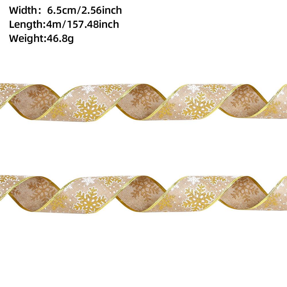 

Delightful 6.5cm Christmas Fabric Ribbons With Charming Pinecone Snowflake Designs StyleW