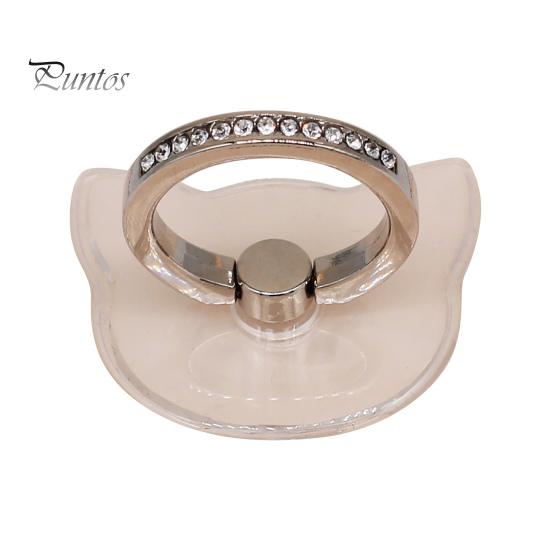 Finger Ring Phone Holder 360 Degree Rotatable Strong Adhesiveness Universal Mini Rhinestone Finger Ring Phone Back Sticker Pad Bracket for Outdoor