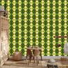 Green Olive and Lime Checkered Wallpaper for Living Room and Bedroom 50x1000