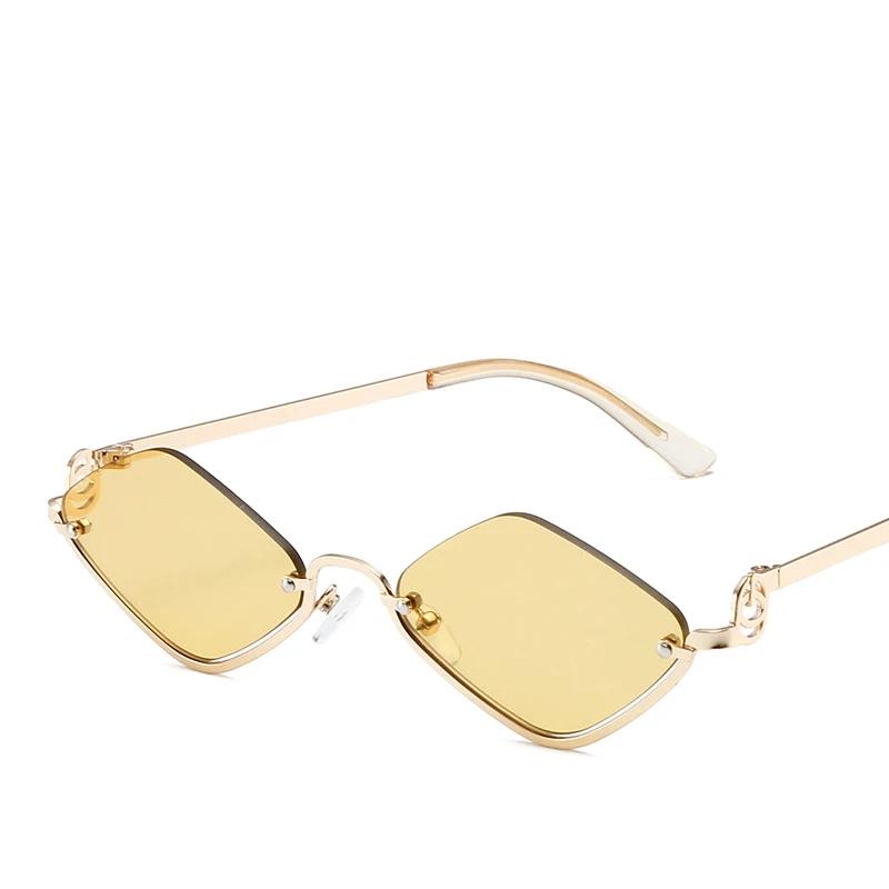 

Small Frame Rhombus Sunglasses Women For Men Luxurious Brand Style Designer Vintage Steampunk Sunglasses Popular Half Frame Shades UV400 As the picture