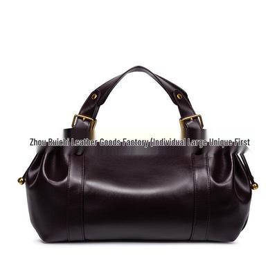 Damen Handtasche aus weichem Leder mit Falten - Herbst/Winter 2025, Große Kapazität, Cross-Border Pendler Umhängetasche