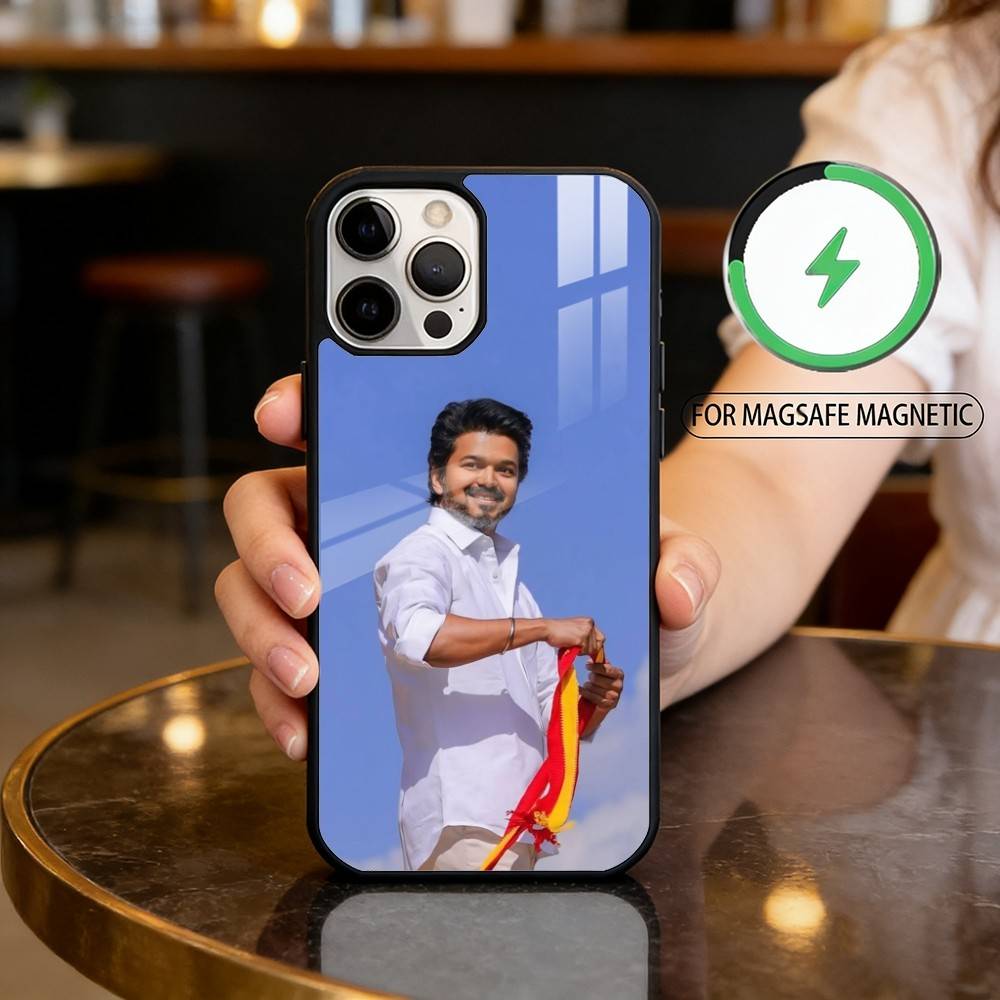 Actor ThalaPathy V-Vijay Phone Case For iPhone17,16,15,14,13,12,11 Plus,Pro Max Magnetic For Magsafe Wireless Charging