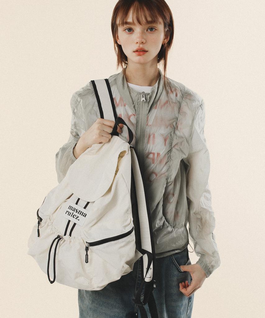 Masmarulez String Flap Backpack_Ivory
