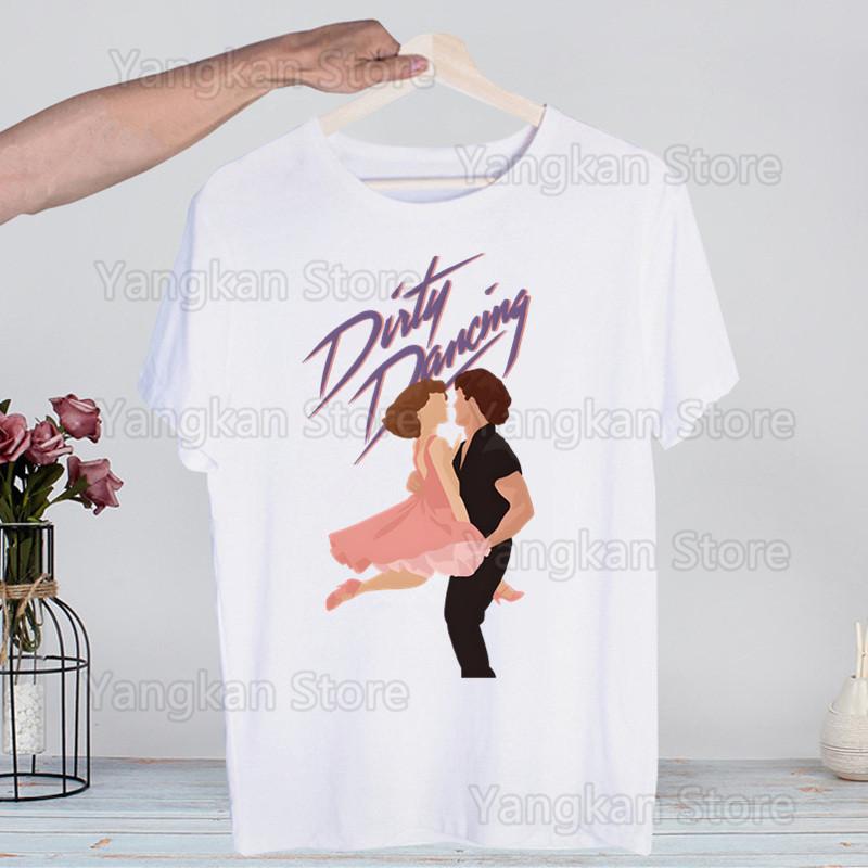 Dirty Dancing Movie Harajuku T Shirt Men Retro Washed Tops Tees Harajuku Tshirt Streetwear Hip Hop Male T-shirts