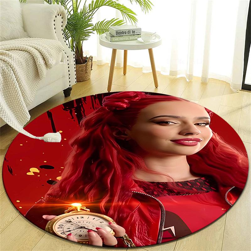 1pc Descendants The Rise of Red1 Design Printed Area Round Carpet for Bedroom Living Room Home Decor Rugs Mat Non Slip Mat Rug for Bedside