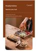 Compartmented Walnut Wood and Glass Snack Tray