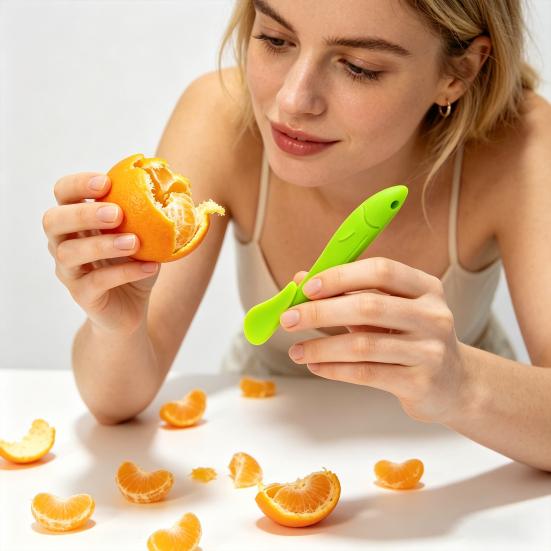 Curățător de portocale în formă de pește 2-în-1 Deschizător pentru fructe citrice Portocale Grapefruit Pomelo Instrument esențial de bucătărie pentru curățare fără mizerie