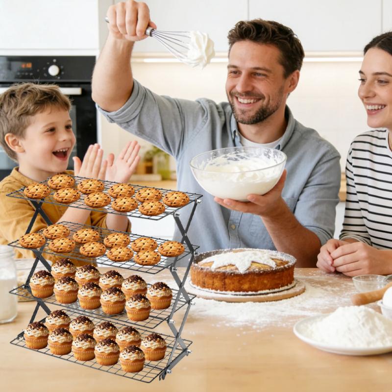 Collapsible Baking Cooling Rack Even Cooling Large Capacity Non-Stick Stand for Cakes Muffins Party Baking Use