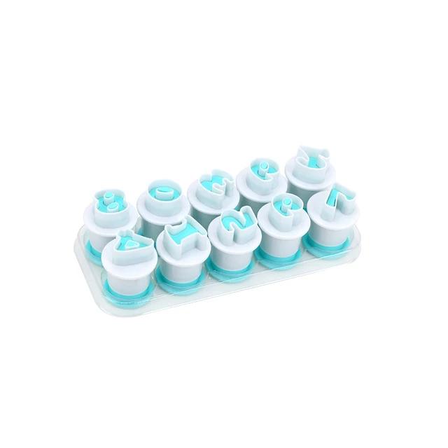 

26/10 Pcs/set Plastic Plunger Cookie Chocolate Cutter Baking Mold Numbers Upper & Lowercase Alphabet Fondant Cake Decoration