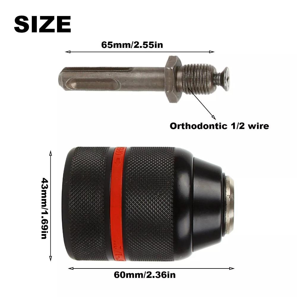 Metal Keyless Drill 2-13mm 1/2-20 UNF Threaded Power Tools Keyless Chuck