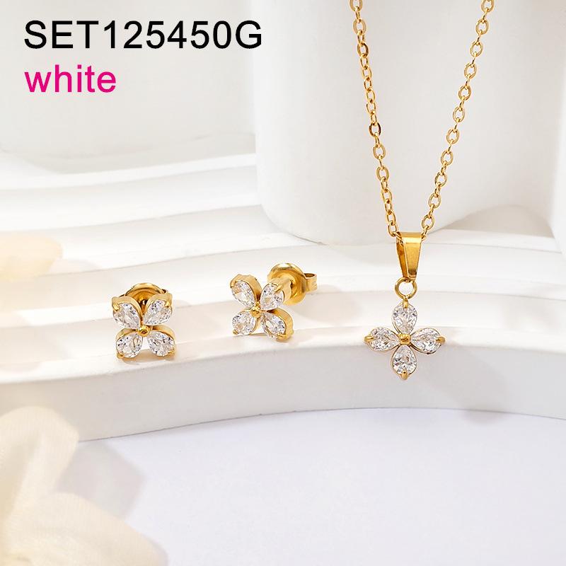 

Модная, сдержанная роскошь: Набор из титановой стали: ожерелье и серьги-гвоздики для женщин. стойкое к выцветанию, элегантное ювелирное изделие