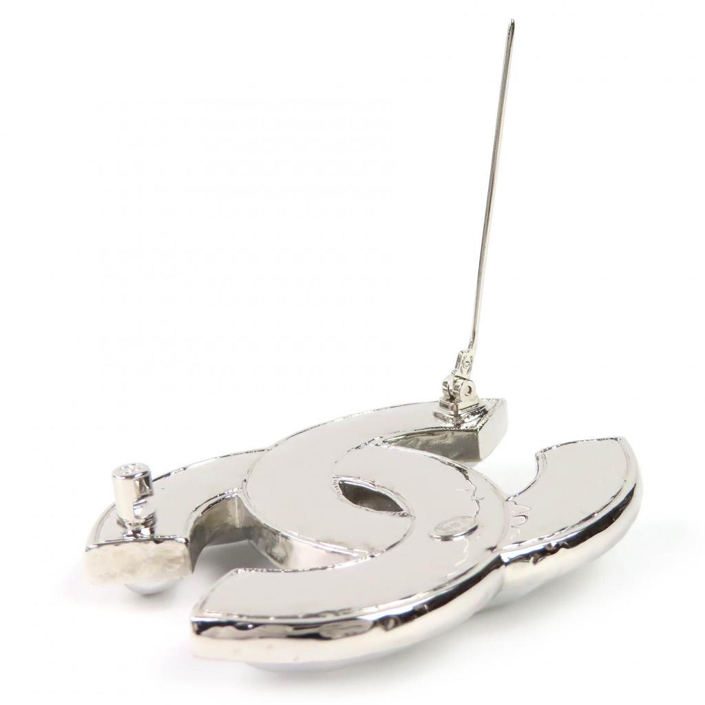 Excellent CHANEL Brooch COCO Mark Silver Women B25C Used