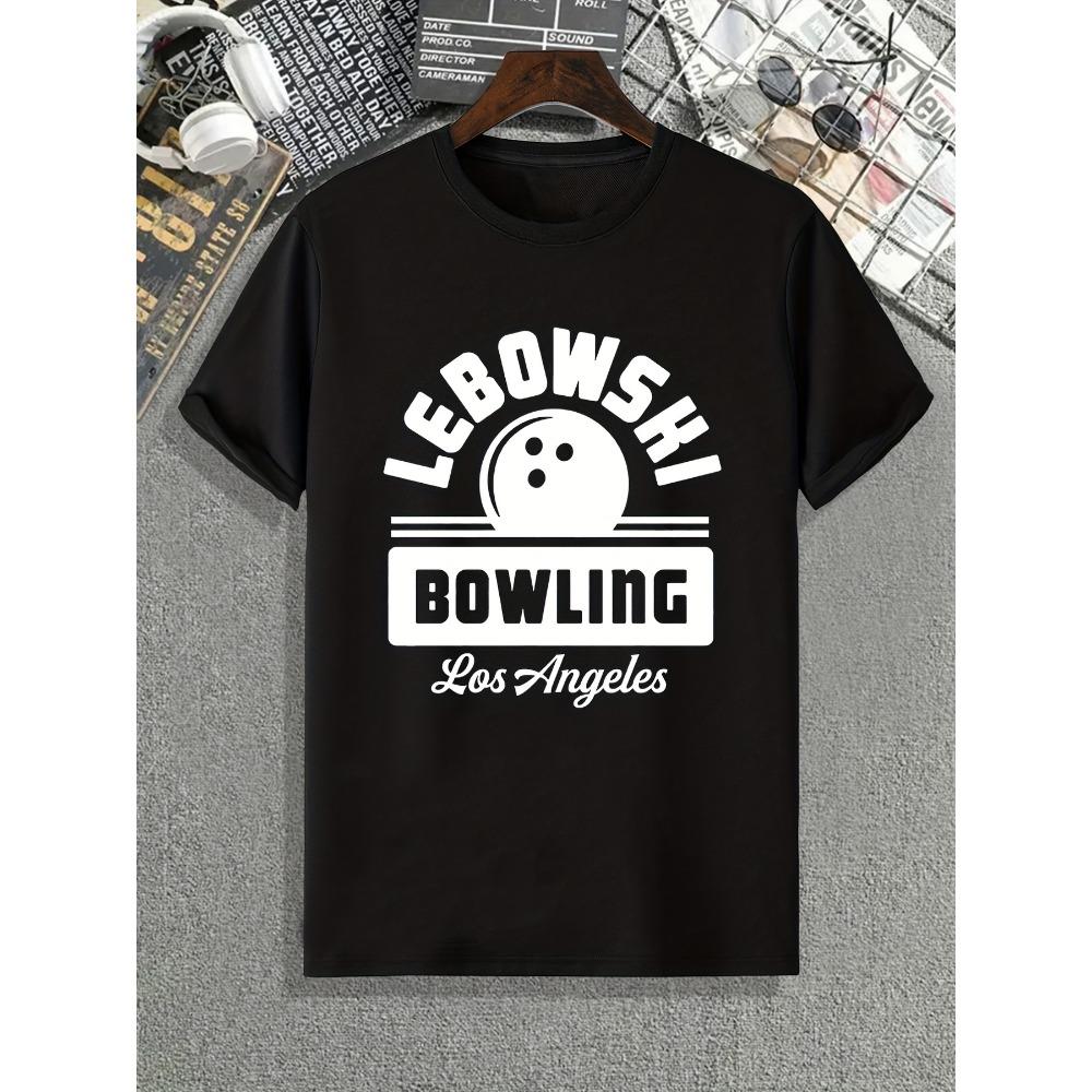 

Bowling Enthusiasts Graphic Print Men s Comfortable Micro Stretch T-Shirt, Patterned T-Shirt Men s Summer Clothing Sports S